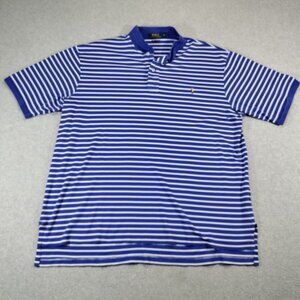 Polo by Ralph Lauren Blue and White Striped Short-Sleeve Polo